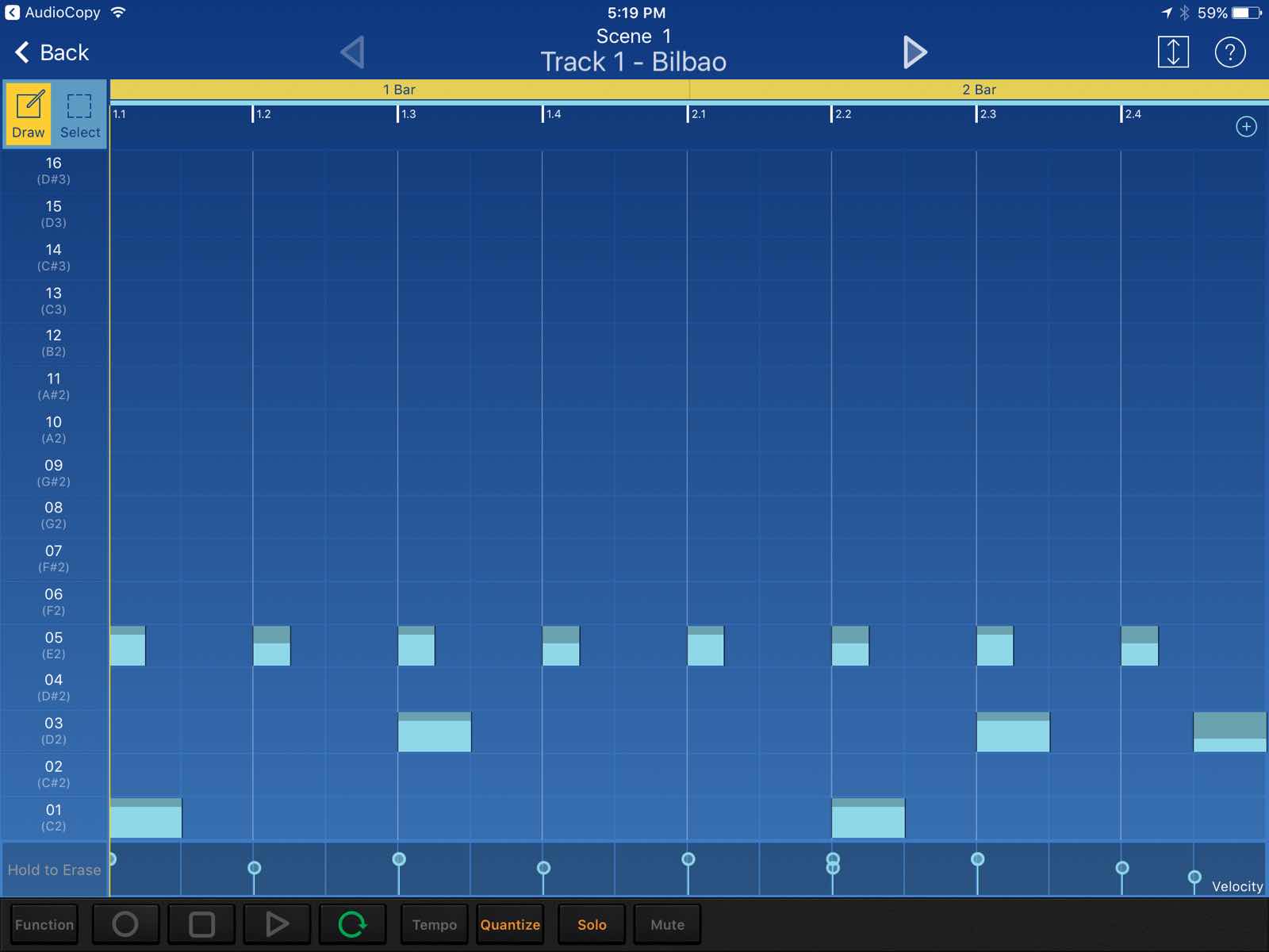 KORG Gadget screenshot for beat 1 KORG Gadget screenshot for beat 1
